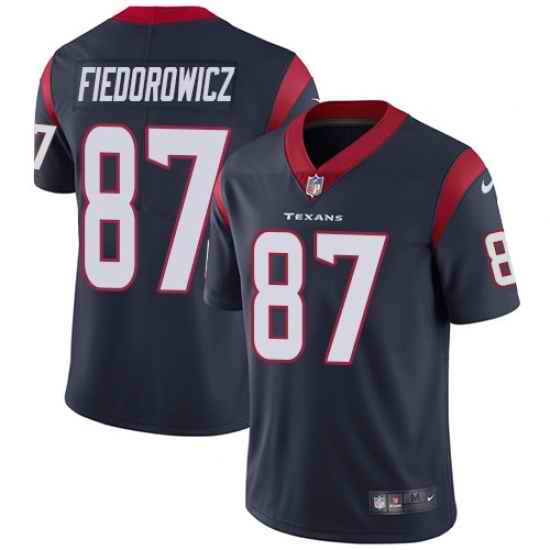 Nike Texans #87 C J  Fiedorowicz Navy Blue Team Color Mens Stitched NFL Vapor Untouchable Limited Jersey